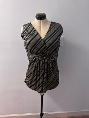 torrid Black & Silver Striped Wrap Camisole